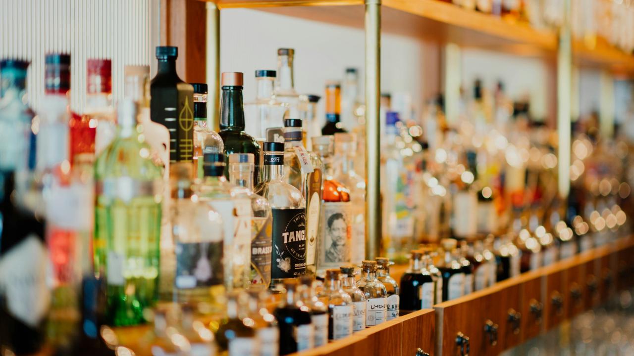 Liquor on shelf