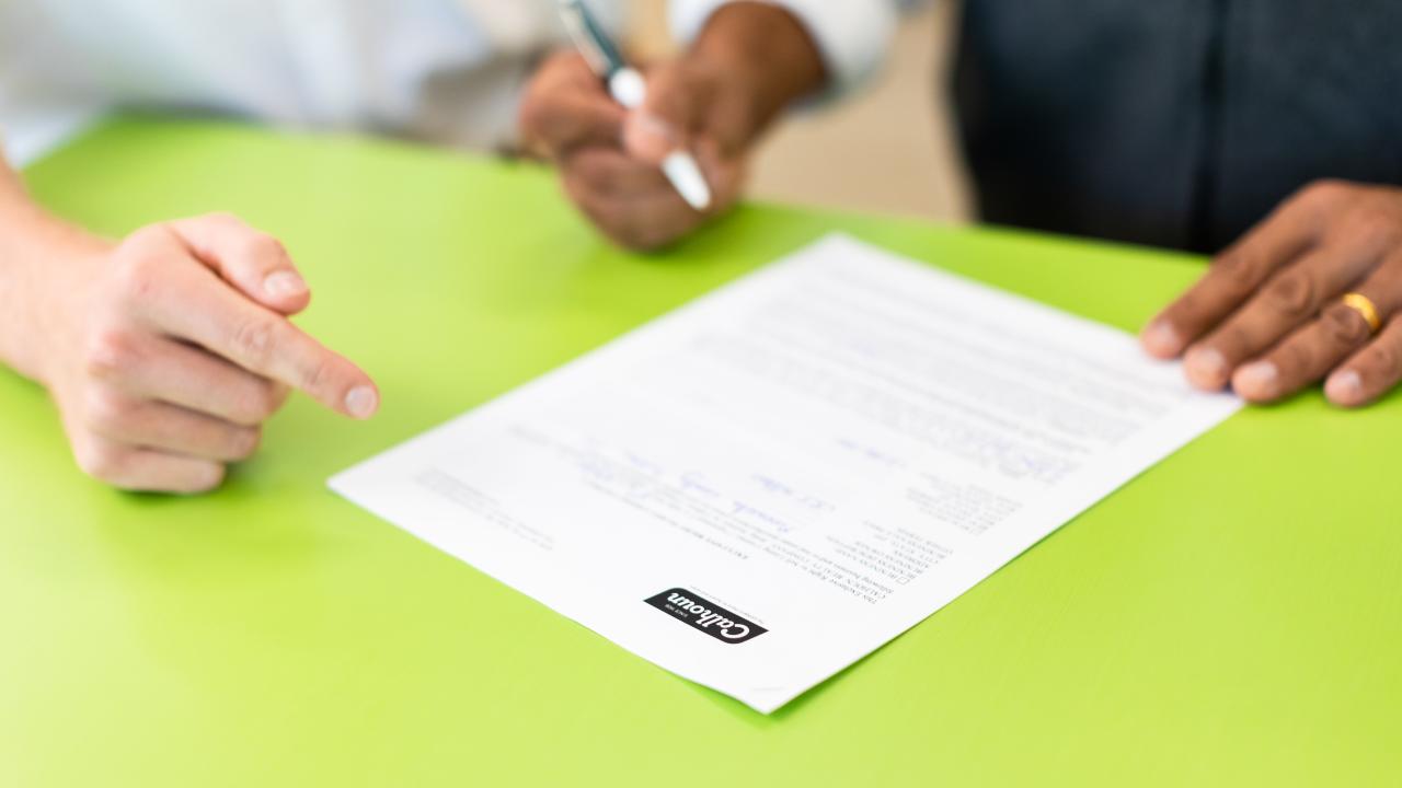 Signing a contract