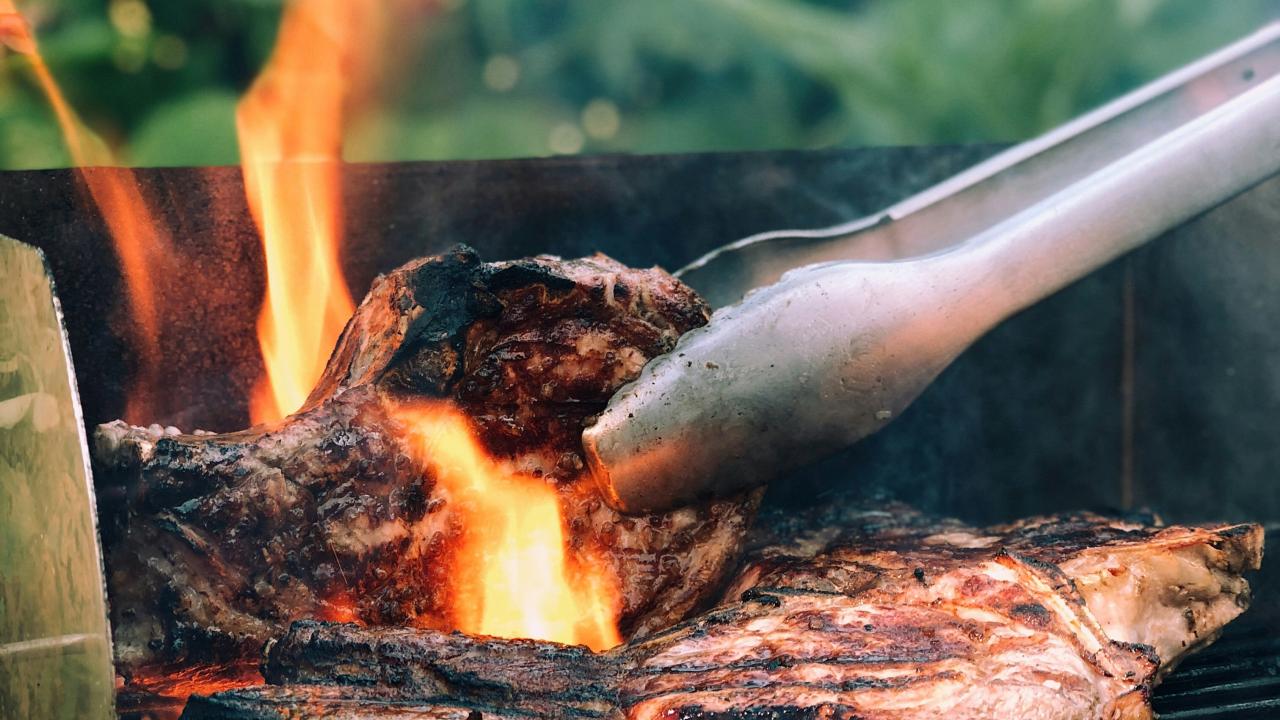 steak on a grill