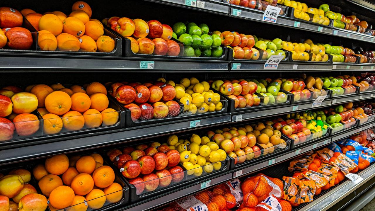 fruit and vegetables section