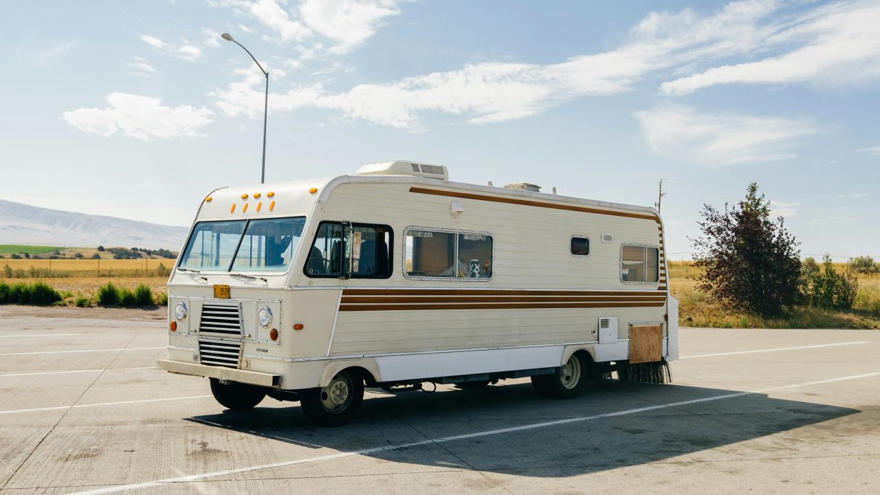 RV parked in lot
