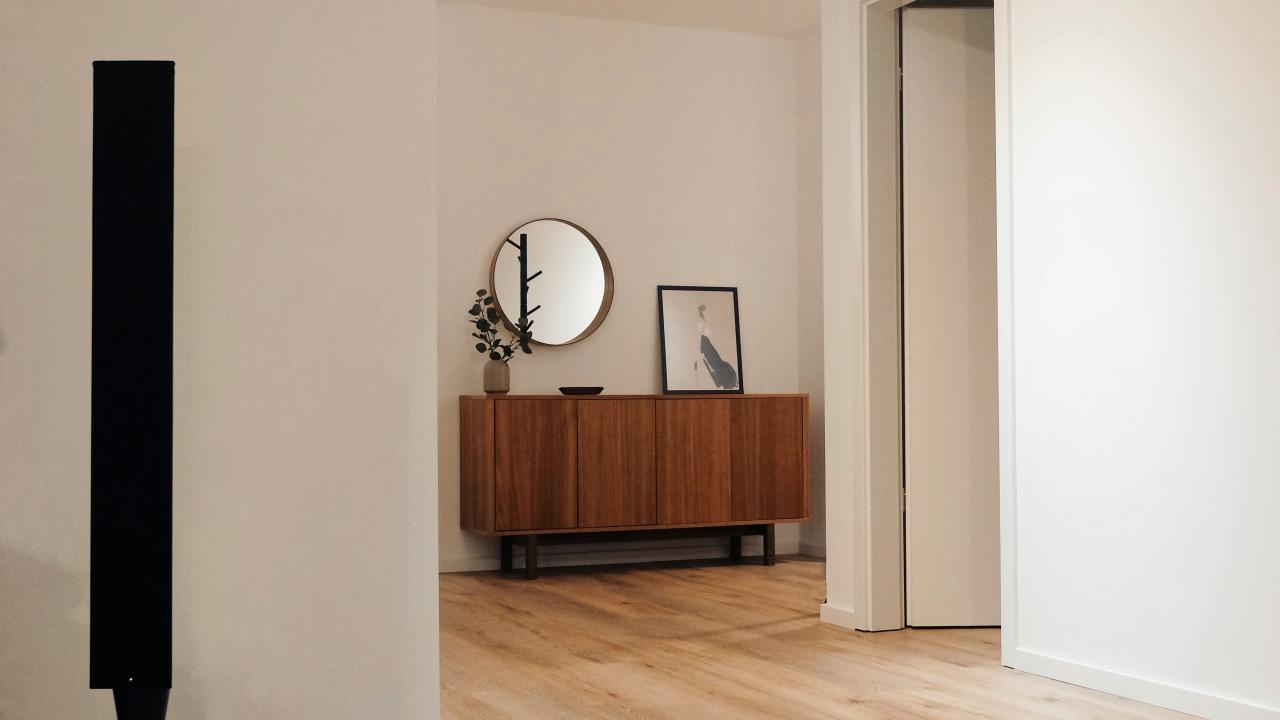 hall with wood flooring