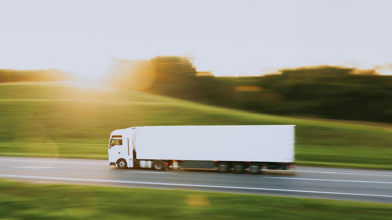 truck on the road