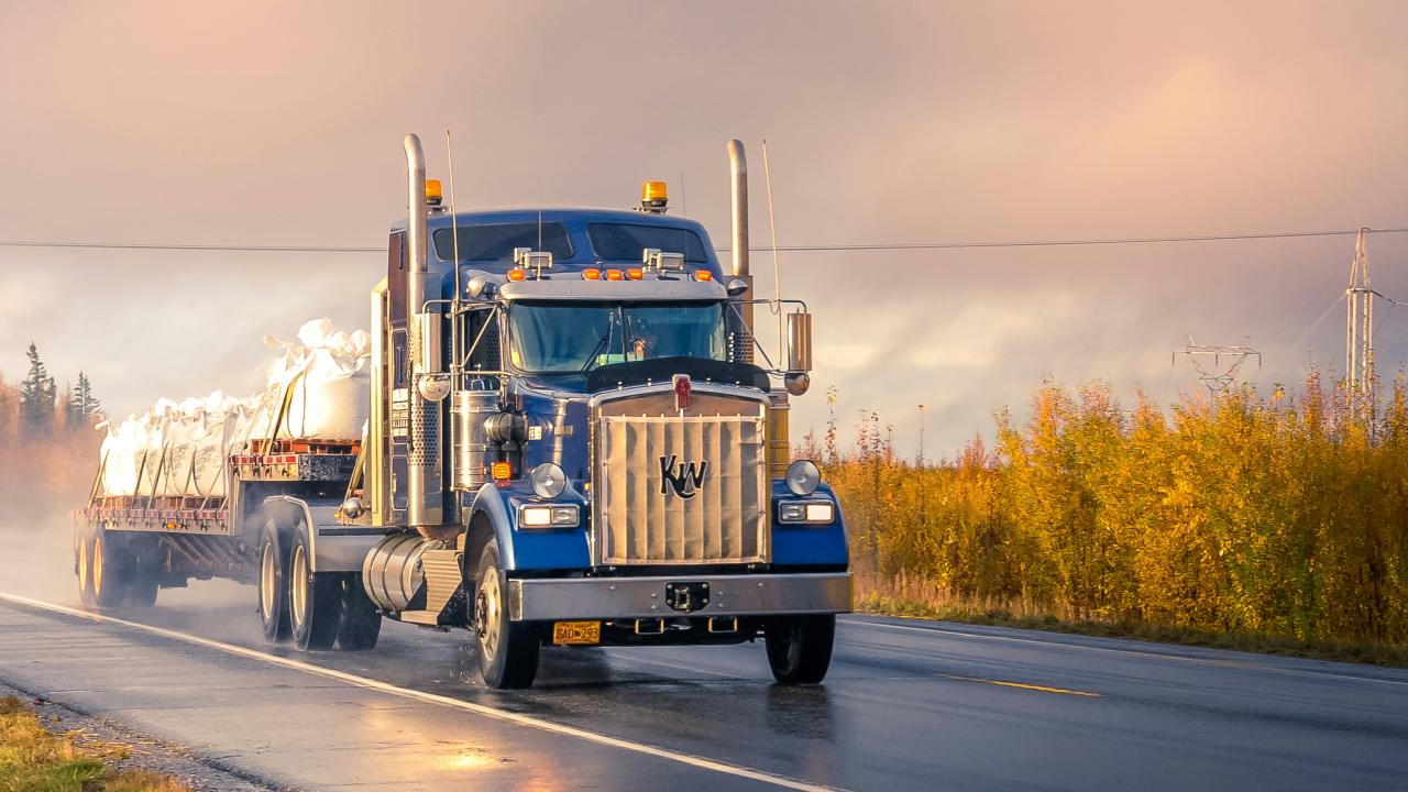 truck on the road