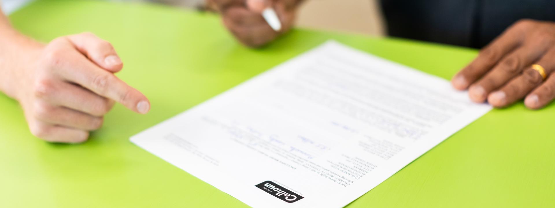 Signing a contract