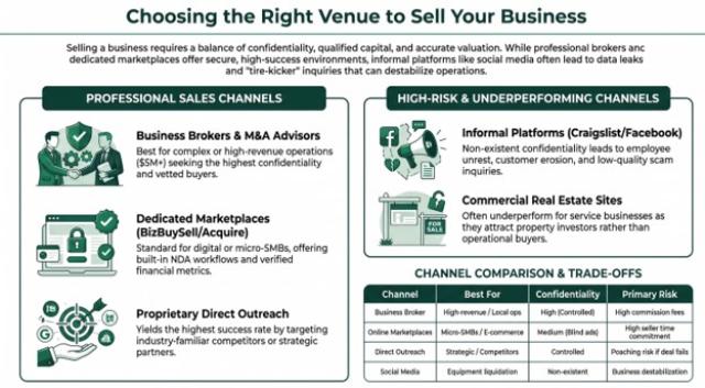 Chart showing where to sell your business